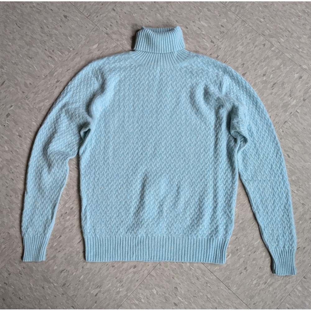 Appleseeds Vintage 90s Minimalism Cashmere Turtleneck Sweater Robins Egg Blue